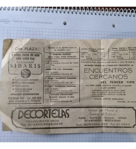 Antiguos Programas De Teatro 1952 Y De Cine De Los '70 (Usado)
