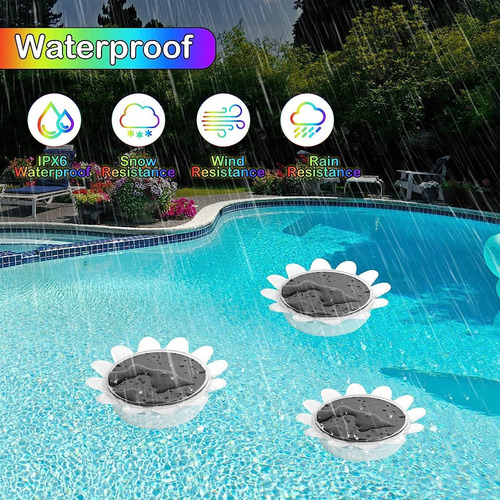 Luces Solares Flotantes Para Piscinas Luces De Flores Colore