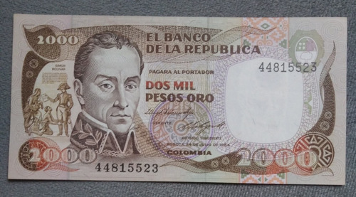 Billete De 2000 Pesos, Agosto De 1984 Estado 9