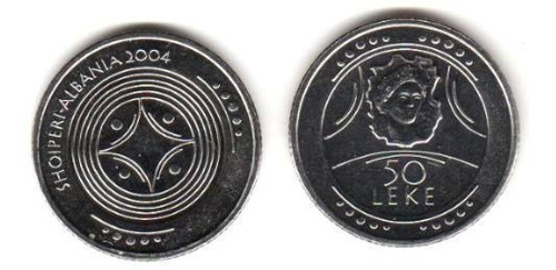 Moneda Albania 50 Leke Año 2004 Busto Antiguo Sin Circular