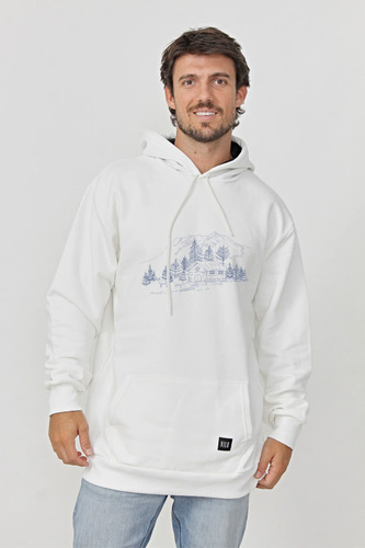 Buzo Canguro Oversize Viste Vilo Estampado Aldea Frisado