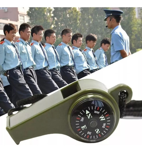X3 Brujula Militar Temperatura 3en1 Silbato Supervivencia