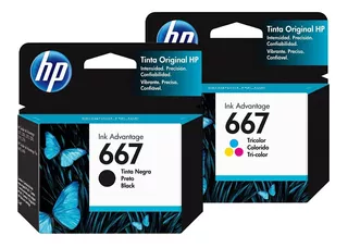 Kit Cartucho De Tinta Hp 667 Ink Advantage Negro Y Tricolor