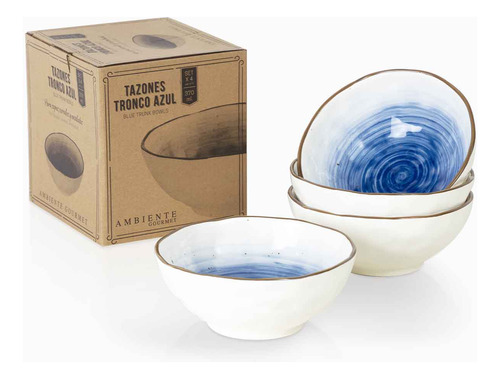 Bowl Tronco Azul 15.5x6.5 Cm Set X 4 Ambiente Gourmet