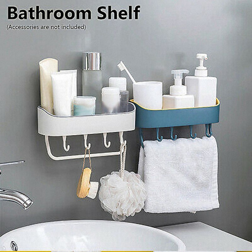 1pcs Punch-free Plastic Shelf Bathroom Accessories(blue)