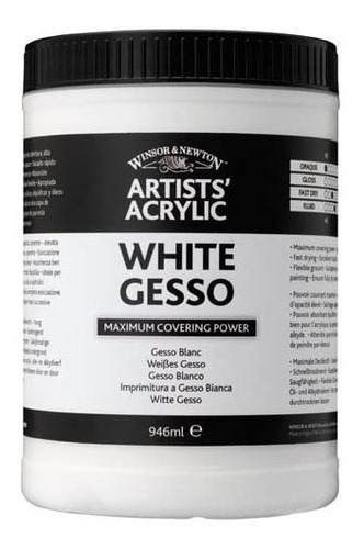 White Gesso Artist Acrylic X 946ml Winsor & Newton Microcen