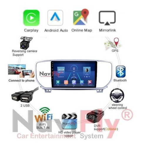 Kit Multimidia Sportage Android Octacore 4g Carplay 17 À 20