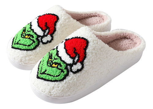 Pantuflas Calentitas Algodón Para Pareja De Invierno Grinch