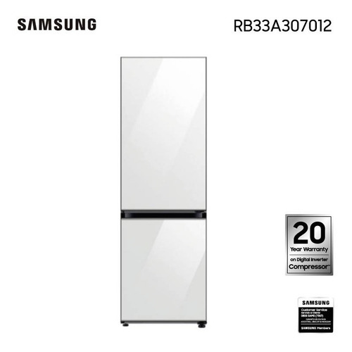 Heladera inverter no frost Samsung Bespoke RB33A307012 white con freezer 328L 220V