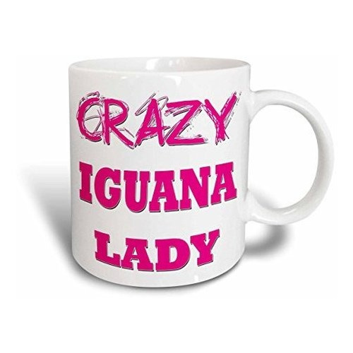 Mug_175123_2 Taza De Cerámica Crazy Iguana Lady, 15 Oz