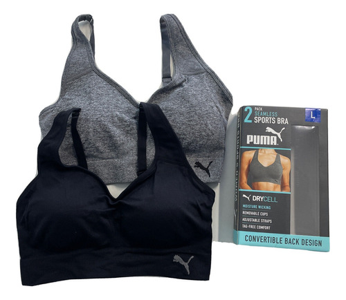 Sports Bra Seamless Marca Puma Drycell Paquete Con 2 