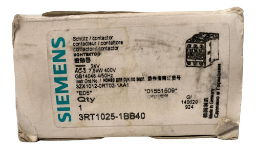 Siemens 3rt1025 1bb40 Contactor