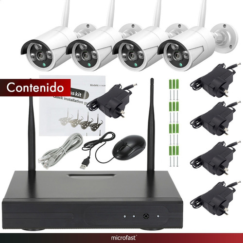 Imagen 9 de 10 de Kit Seguridad Sinovision Wifi Dvr/nvr Inalámbrico 4 Camaras