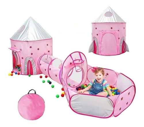 Carpa + Túnel + Piscina Plegable Niños Y Niñas