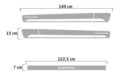 Imagem 4 de 4 de Kit Faixas Saveiro Trooper G5 G6 Adesivo Lateral E Traseiro