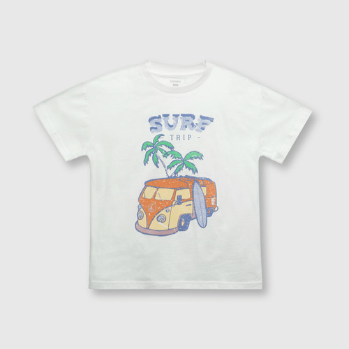 Polera De Niños Surf Off White (2 A 12 Años)