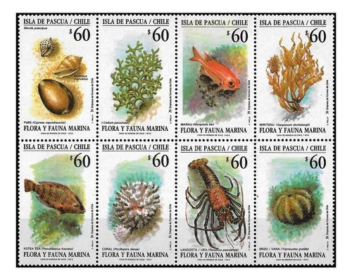 Fauna & Flora Marina - Chile 1992 - Serie Mint - Yv 1121-28