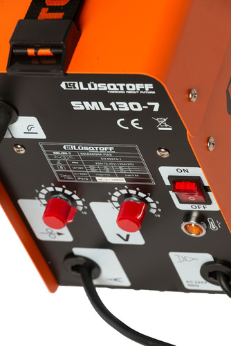 Soldadora Lüsqtoff Mig Flux SML130-7 Con Rollo De Alambre Flux - Naranja/Negro - 220V - 50 Hz