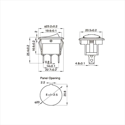 2 X Switch Interruptor Rocker Kcd1 On Off 21mm, 12v Dc, 20a