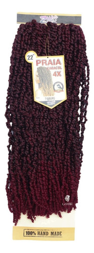 Cabelo Sintetico Cacheado Praia Caracol Para Crochet 380gr Cor Preto Com Californiana Marsala T1b Bug