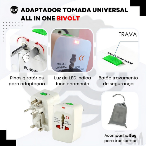Kit de adaptadores de enchufe, 2 unidades, Cancún, México, Punta Cana, Caribe