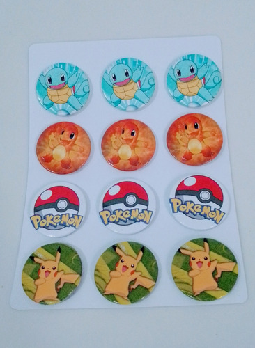 Imagem 4 de 7 de Cartela De Bottons Pokemon | Broche | Pikachu | Charmander
