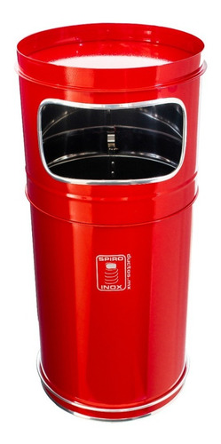 Spiro Inox Bote Para Basura Acero Inox Rojo 20x58 Cm/13 Lts