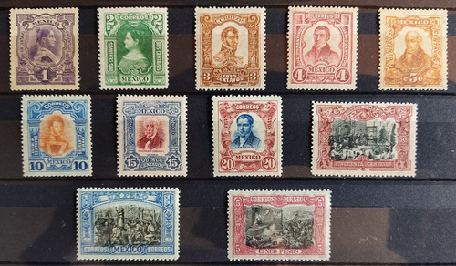 Mexico 1910 Independencia Sc. 310-320 Set Completo Mh Fi