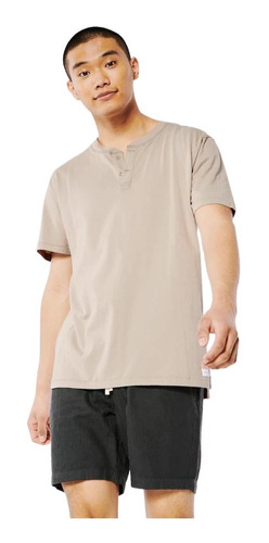 Playera Hollister Original Henley Con Cuello Redondo 