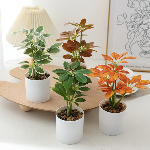 Plantas Artificiales En Maceta Schefflera Octophylla **077