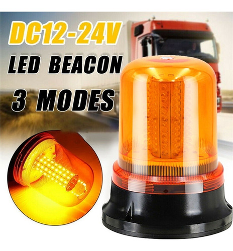 Lámpara De Baliza Ámbar 80led Luz Estroboscópica Giratoria D