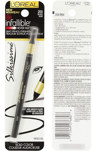 Loreal Delineador Ojos Silkissime Infallible Tono Negro 200