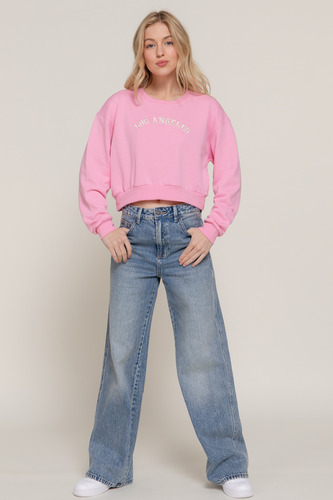 Sudadera De Manga Larga Con Cuello Redondo Mujer