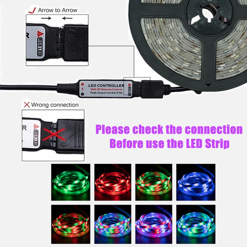 Tira De Luces Led Control 5050 Rgb 5m