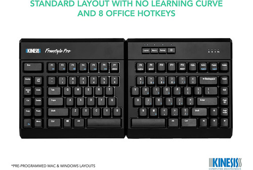 Teclado Mecánico Dividido, Ergonómico De Pc | Negro, Cherry
