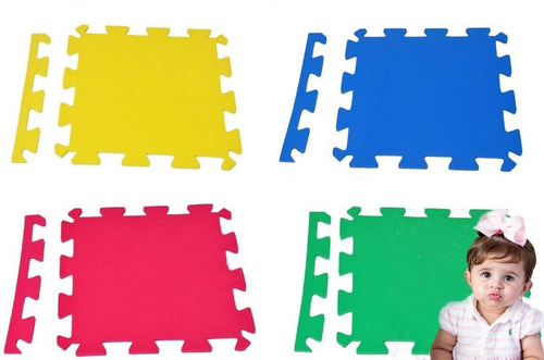 Kit 12 Placas Tatame Eva 50x50x1cm Tapete Infantil Colorido