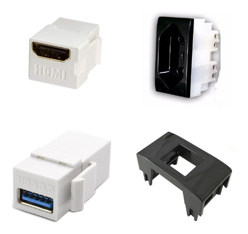 Imagem 2 de 9 de Caixa De Tomada Para Mesa Com 2 Tomadas 1 Hdmi 1 Usb