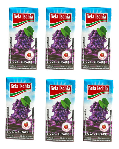 Suco Pronto De Uva Bela Ischia 200ml Pack Com 27uni