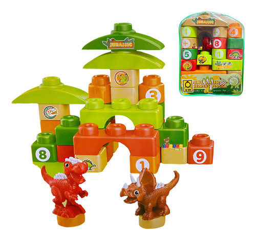 Mochila Juguete 50 Piezas Bloques De Construcción Dinosaurio
