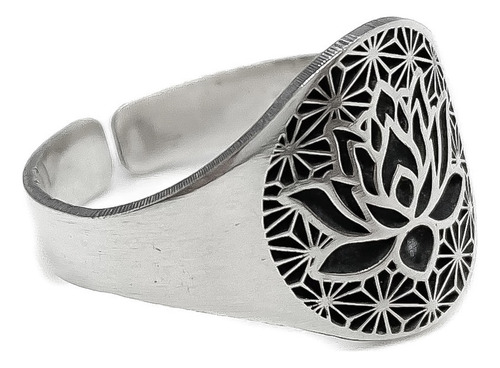 Anillo Flor De Loto Plata 925 Plata 925 C - Grande Plata 925