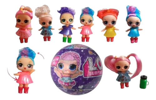 Kit Cartela 8 Bonecas Lol Confetti Pop + Bola Surpresa Glit