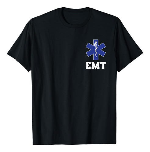 Emt Shirt Ems Paramédico Delgada Línea Blanca Playera De Re