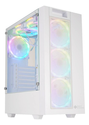 Gabinete Gamer Shot Sup-8015 Blanco Vidrio Templado Con Rgb