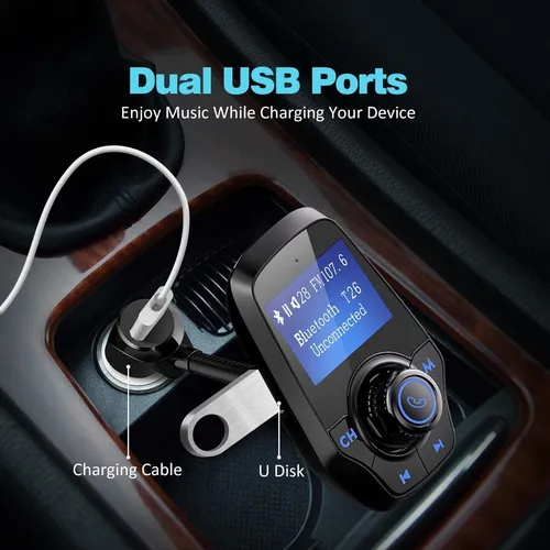 Victsing T26 Bluetooth Fm Transmitter, Wireless Car Kit F...