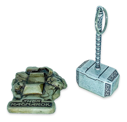 Imagem 2 de 6 de Martelo Thor Decorativo Com Base - Metal