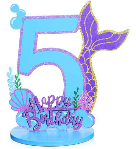 Letrero De Cumpleaños De Sirena Para Niñas, De Madera, Para