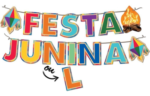 Faixa Decorativa - Festa Junina Ou Julina - Letra Reversível