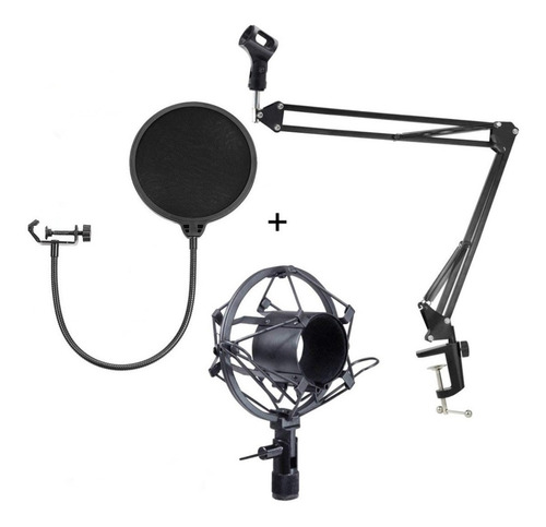 Soporte Para Micrófono Brazo + Filtro Antipop + Shock Mount