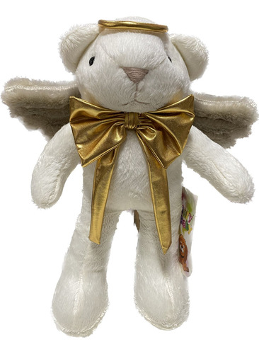 Pelúcia Urso Anjo Angelical Gravata 47cm Murybaby Cor BRANCO-DOURADO