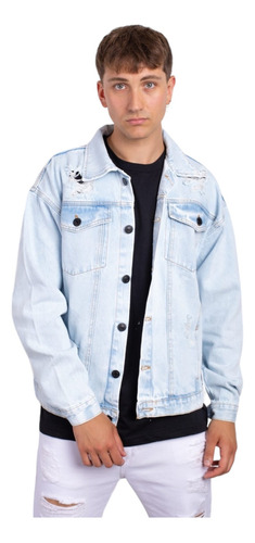 Campera De Jeans Hombre Oversize Rigida